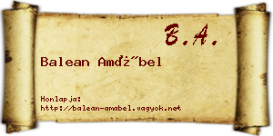 Balean Amábel névjegykártya
